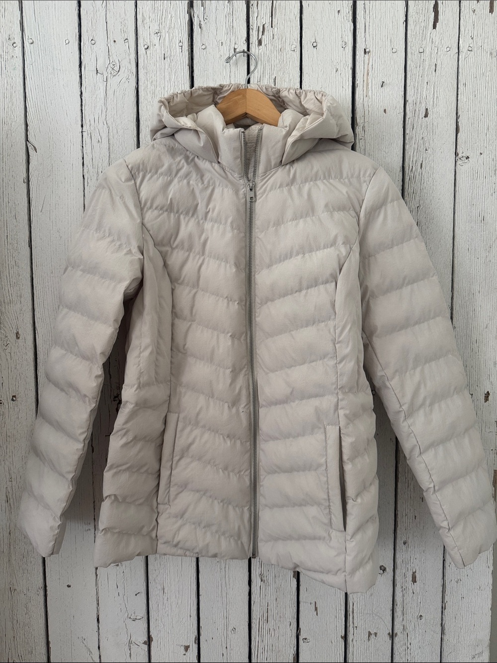 32 Degrees Light off-white Quilted Puffer Jacket with Hood
